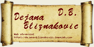 Dejana Bliznaković vizit kartica